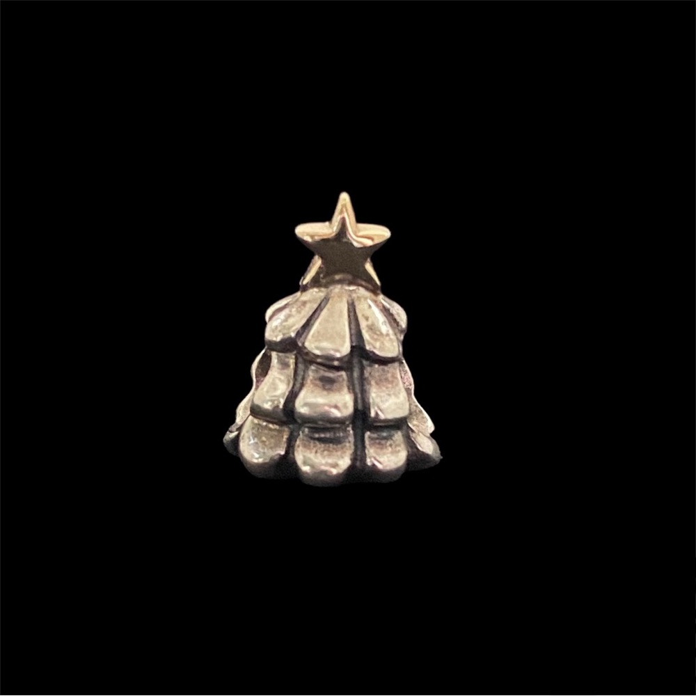 Pandora Retired Christmas Tree Charm 14k Gold Star